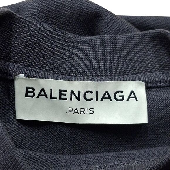 Balenciaga Paneled Drapes T-Shirt in Black Cotton